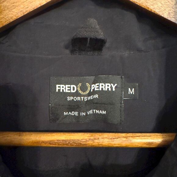 Fred Perry Black Nylon Performance Full-Zip Track Jacket Sz M - Picture 2 of 4